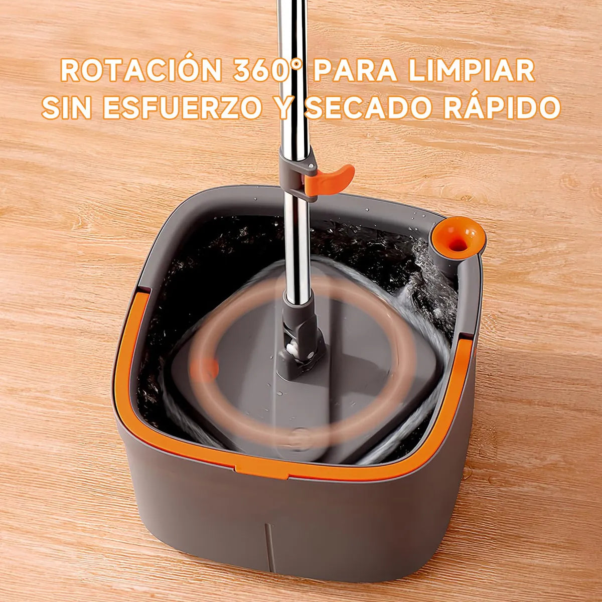 Trapeador Giratorio 3 en 1 Bomidi M20 | Drenaje 2 compartimentos | Blanco