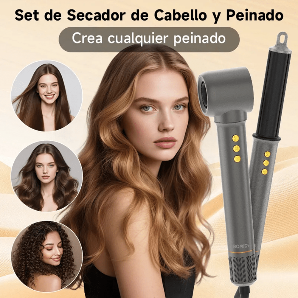 Kit Secadora de Cabello Profesional 7 en 1 con Accesorios – Alta Velocidad HD07