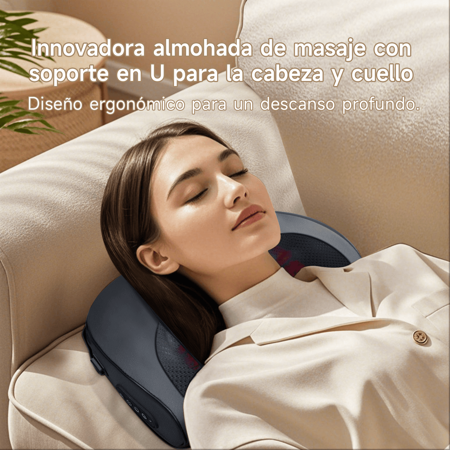 Almohada Masajeadora Inalámbrica Bomidi MP1 PRO | 3D Recargáble | Cuello | Espalda | Lumbar| Piernas| Muslos