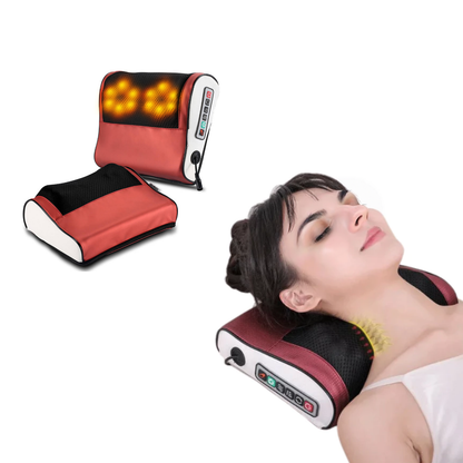 Combo especial: Almohada Masajeadora Multifuncional Roja MP1 + Almohada de viaje