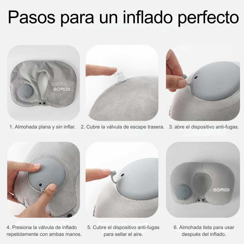 Almohada De Cuello Inflable Bomidi U02 Gris