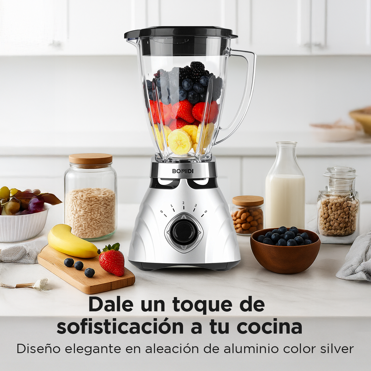 Licuadora Bomidi BJ01 | 3 Niveles con Vaso pequeño BJ01 | Silver
