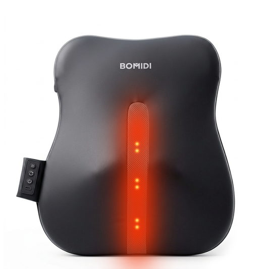 Soporte Masajeador Lumbar Bomidi BM01 | Ergonómico Ultra Delgado | Calor Terapéutico