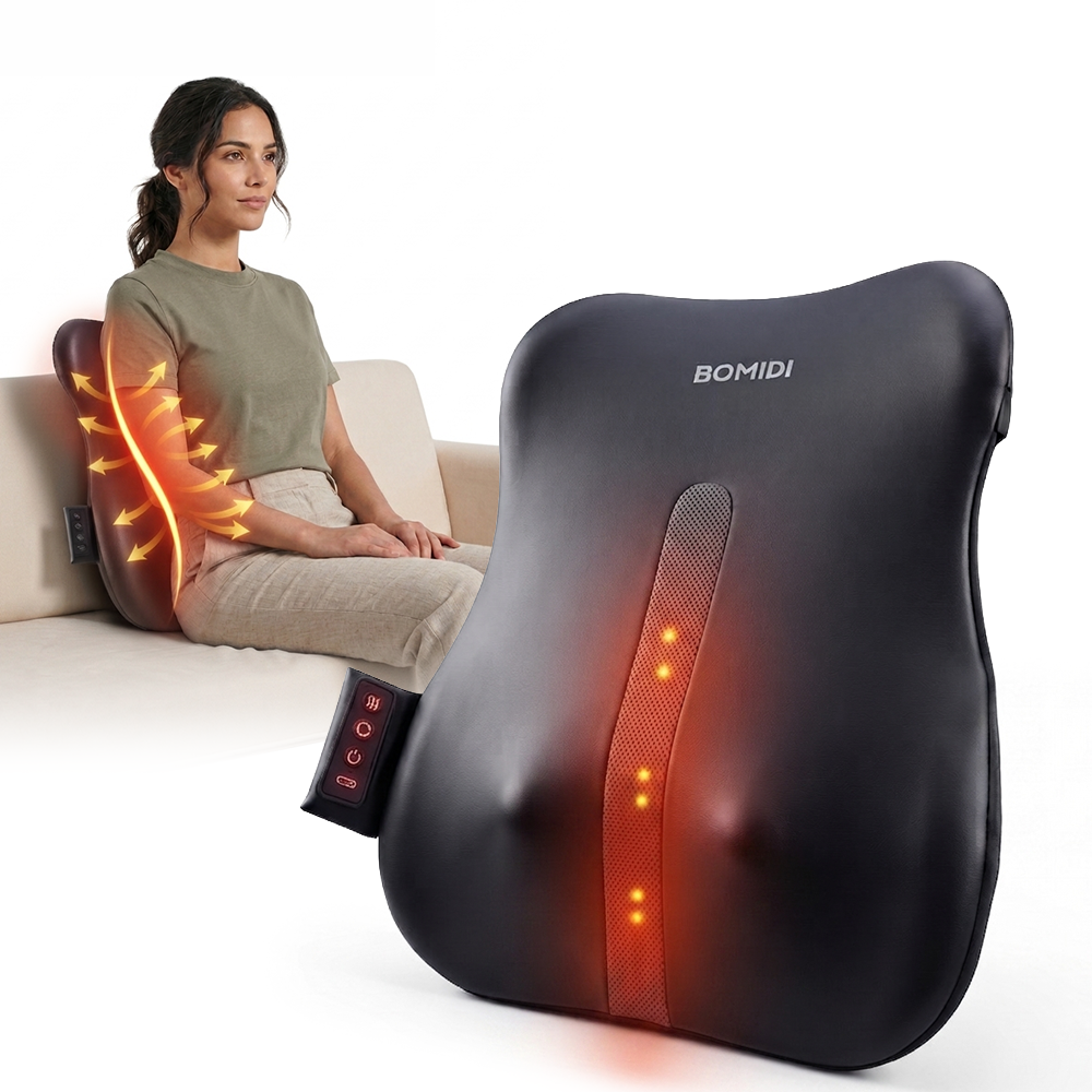 Soporte Masajeador Lumbar Bomidi BM01 | Ergonómico Ultra Delgado | Calor Terapéutico