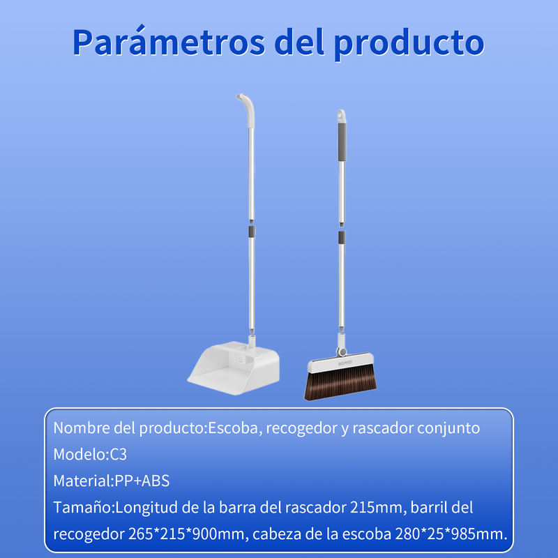 Juego de Escoba y Recogedor 3 en 1 C3 Blanco
