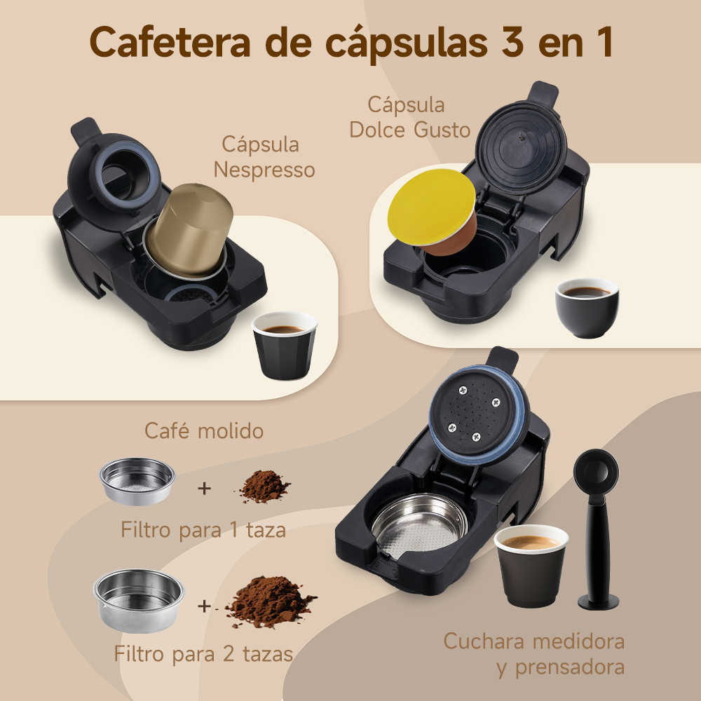 Cafetera de cápsulas Bomidi CM01 Negra