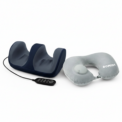 Masajeador de Pies FM2 Azul + Almohada De Cuello Inflable Bomidi U02 Gris