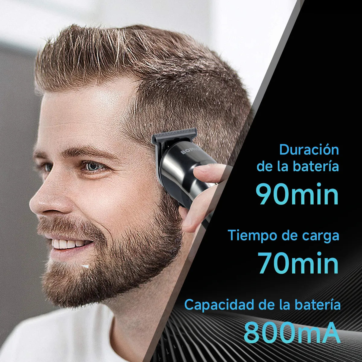 Combo: Afeitadora Eléctrica M3 Negro + Cortadora Profesional De Cabello 3 En 1 Bomidi | Recargables