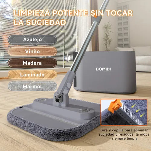 Trapeador Giratorio 3 en 1 M20 Gris | Drenaje 2 compartimentos