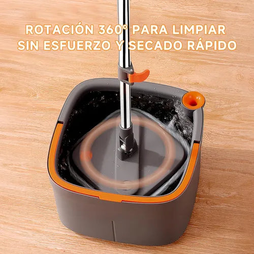Trapeador Giratorio 3 en 1 M20 Gris | Drenaje 2 compartimentos
