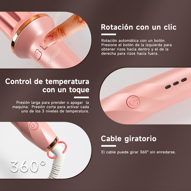 Rizador Automático de Cabello HC02 Rosado