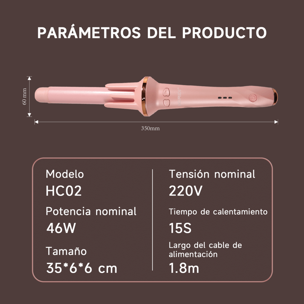Rizador Automático de Cabello HC02 Rosado