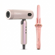 Secadora de Cabello Plegable HD08 + Rizador Automático Rosado HC02 Bomidi