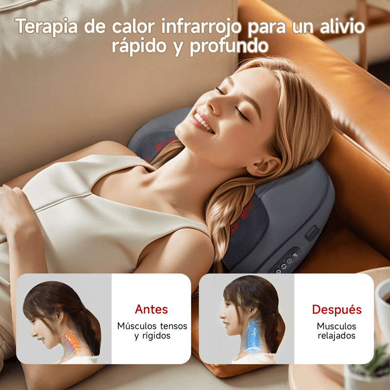 Almohada Masajeadora Inalámbrica Bomidi MP1 PRO | 3D Recargáble | Cuello | Espalda | Lumbar| Piernas| Muslos
