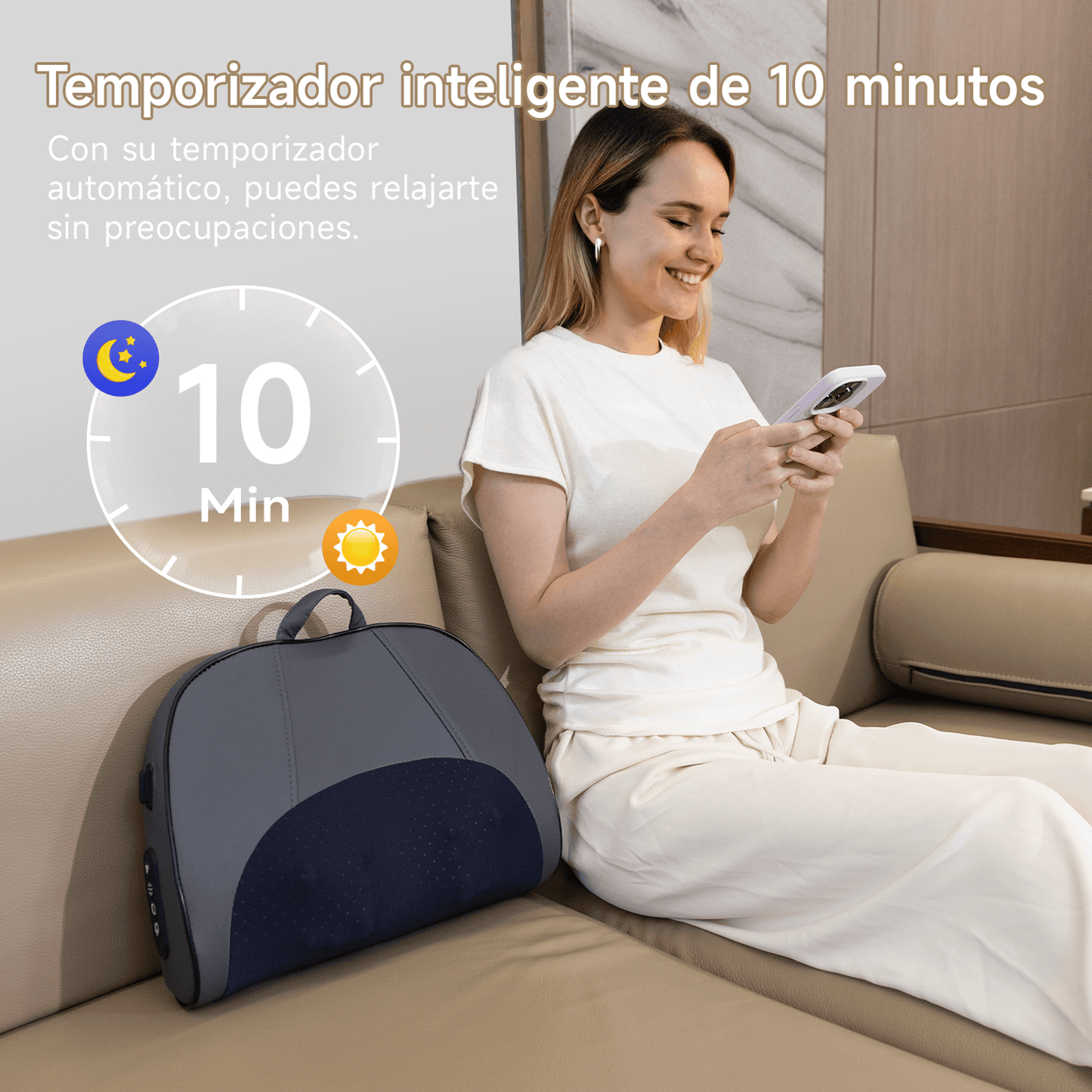 Almohada Masajeadora Inalámbrica Bomidi MP1 PRO | 3D Recargáble