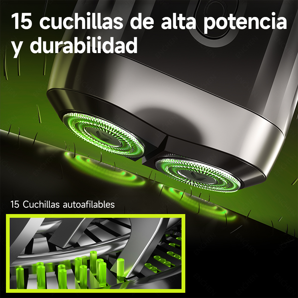 Afeitadora eléctrica Mini 6 + Recortador de vello nasal EN005 Enchen