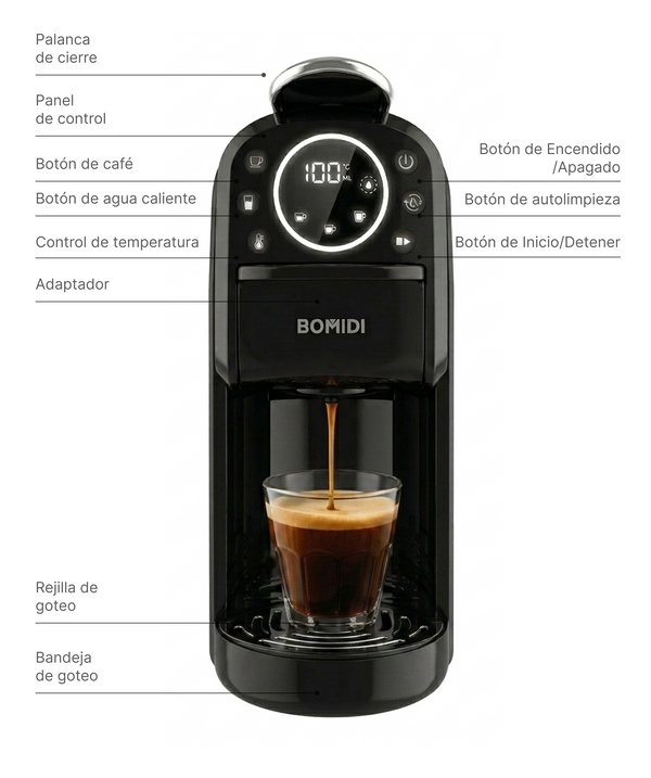 Cafetera de cápsulas Bomidi CM01 Negra