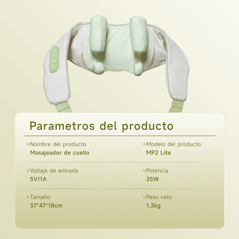 Masajeador de Cuello y Hombros BOMIDI MP2 Lite – Calor Terapéutico + Amasado Profundo