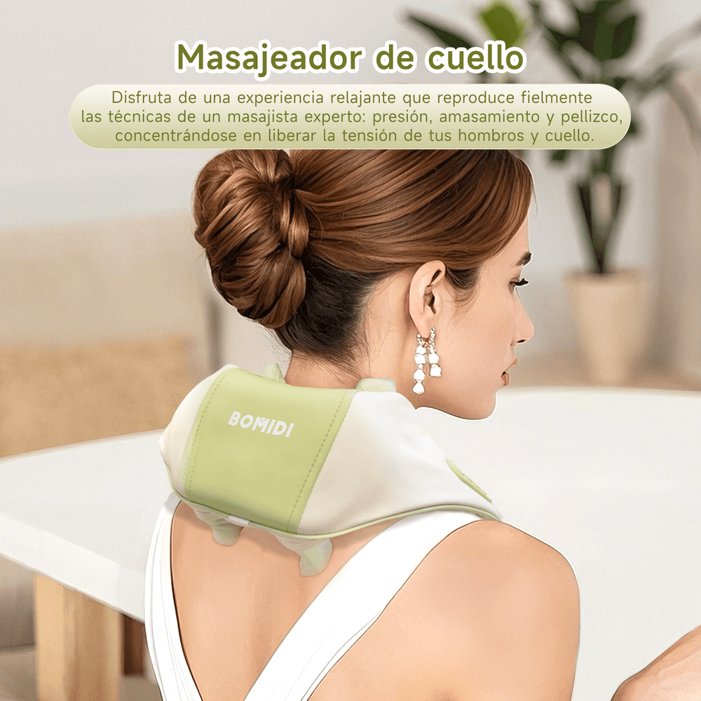 Masajeador de Cuello y Hombros BOMIDI MP2 Lite – Calor Terapéutico + Amasado Profundo